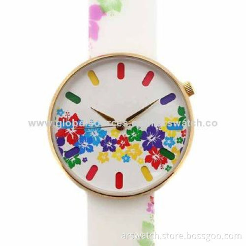 Colorful Dial and Silicone Strap Plastic Watches, Cute Dial and Index Design